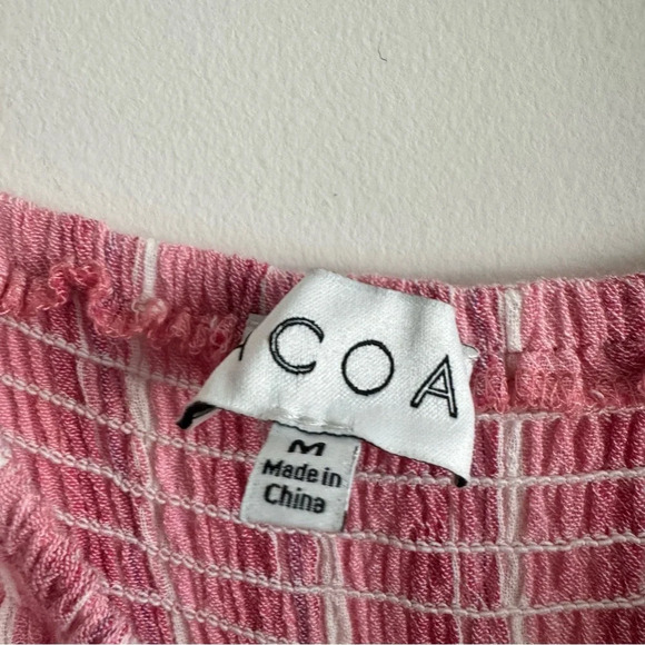 Acoa pink striped tie sleeve maxi dress size medium - Picture 5 of 7